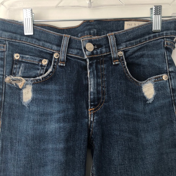 Rag and Bone Distressed Skinny Jeans - Picture 4 of 9